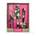 Boîte d'affichage 3PCS Kit d'outils de jardin d'impression florale